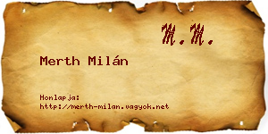 Merth Milán névjegykártya